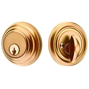 LOW PROFILE DEADBOLT WITH 2-3/8" BACKSET AND 1/4" ROUND FACEPLATE AND STRIKEPLATE