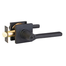 Load image into Gallery viewer, HELIOS (HLO) KEY IN LEVER SINGLE CYLINDER SQUARE ROSETTE (5122) LOCKSET IN WITH 2-3/8&quot; BACKSET AND 1/4&quot; ROUND FACEPLATE AND STRIKEPLATE
