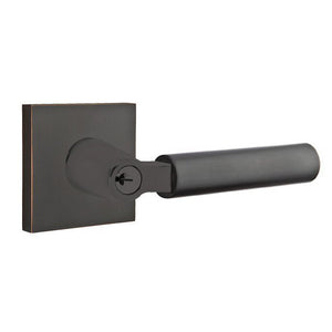 HERCULES (HEC) KEY IN LEVER SINGLE CYLINDER SQUARE ROSETTE (5122) LOCKSET WITH 2-3/8" BACKSET AND 1/4" ROUND FACEPLATE AND STRIKEPLATE