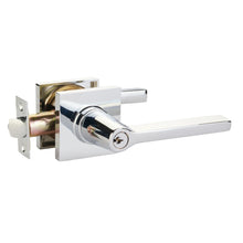 Load image into Gallery viewer, HELIOS (HLO) KEY IN LEVER SINGLE CYLINDER SQUARE ROSETTE (5122) LOCKSET IN WITH 2-3/8&quot; BACKSET AND 1/4&quot; ROUND FACEPLATE AND STRIKEPLATE
