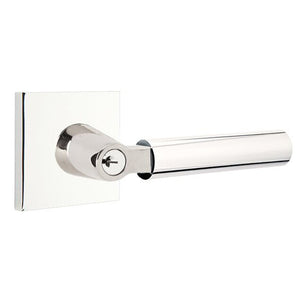 HERCULES (HEC) KEY IN LEVER SINGLE CYLINDER SQUARE ROSETTE (5122) LOCKSET WITH 2-3/8" BACKSET AND 1/4" ROUND FACEPLATE AND STRIKEPLATE