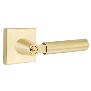 HERCULES (HEC) KEY IN LEVER SINGLE CYLINDER SQUARE ROSETTE (5122) LOCKSET WITH 2-3/8" BACKSET AND 1/4" ROUND FACEPLATE AND STRIKEPLATE