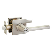 Load image into Gallery viewer, HELIOS (HLO) KEY IN LEVER SINGLE CYLINDER SQUARE ROSETTE (5122) LOCKSET IN WITH 2-3/8&quot; BACKSET AND 1/4&quot; ROUND FACEPLATE AND STRIKEPLATE
