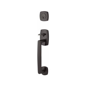URBAN MODERN SECTIONAL OIL RUBBED BRONZE (US10B) HANDLESET SINGLE-CYLINDER [4715] W/ 2-3/8" BACKSET AND 1/4" ROUND FACEPLATE AND STRIKEPLATE W/ INTERIOR LEVER