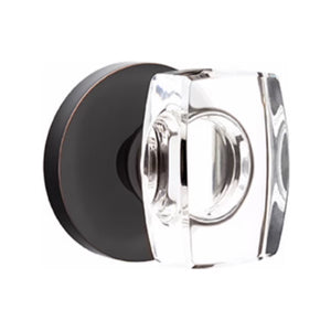 WINDSOR GLASS (WS) PASSAGE (HALL/CLOSET) KNOB WITH 2-3/8" BACKSET AND 1/4" ROUND FACEPLATE AND STRIKEPLATE WITH MODERN ROSETTE