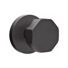 Load image into Gallery viewer, OCTAGON (OCT) PRIVACY (BED/BATH) KNOB WITH 2-3/8&quot; BACKSET AND 1/4&quot; ROUND FACEPLATE AND STRIKEPLATE
