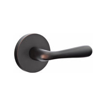 Load image into Gallery viewer, BASEL (BA) PRIVACY (BED/BATH) LEVER WITH 2-3/8&quot; BACKSET AND 1/4&quot; ROUND FACEPLATE AND STRIKEPLATE
