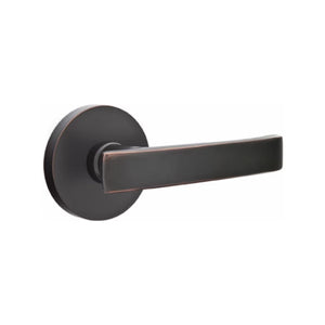 GENEVA (GV) PRIVACY (BED/BATH) LEVER WITH 2-3/8" BACKSET AND 1/4" ROUND FACEPLATE AND STRIKEPLATE