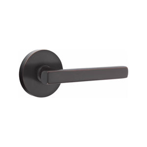FREESTONE (FRL) PASSAGE (HALL/CLOSET) LEVER WITH 2-3/8" BACKSET AND 1/4" ROUND FACEPLATE AND STRIKEPLATE