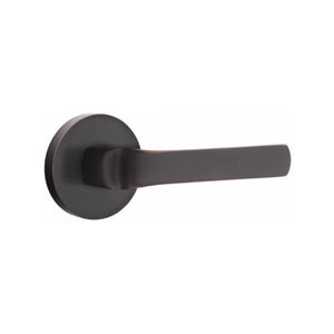 SPENCER (SPN) PASSAGE (HALL/CLOSET) LEVER WITH 2-3/8" BACKSET AND 1/4" ROUND FACEPLATE AND STRIKEPLATE