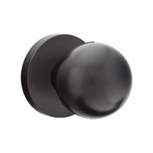 ORB (OR) PRIVACY (BED/BATH) KNOB WITH 2-3/8" BACKSET AND 1/4" ROUND FACEPLATE AND STRIKEPLATE
