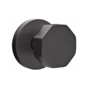 OCTAGON (OCT) PASSAGE (HALL/CLOSET) KNOB WITH 2-3/8" BACKSET AND 1/4" ROUND FACEPLATE AND STRIKEPLATE