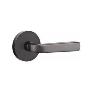 SION (SIO) PASSAGE (HALL/CLOSET) LEVER WITH 2-3/8" BACKSET AND 1/4" ROUND FACEPLATE AND STRIKEPLATE