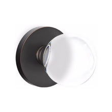 Load image into Gallery viewer, BRISTOL GLASS (BL) PASSAGE (HALL/CLOSET) KNOB WITH 2-3/8&quot; BACKSET AND 1/4&quot; ROUND FACEPLATE AND STRIKEPLATE WITH MODERN ROSETTE
