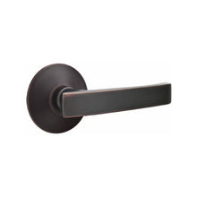 Load image into Gallery viewer, GENEVA (GV) PASSAGE (HALL/CLOSET) LEVER WITH 2-3/8&quot; BACKSET AND 1/4&quot; ROUND FACEPLATE AND STRIKEPLATE

