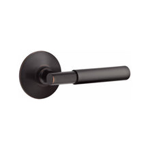 Load image into Gallery viewer, MYLES (MYL) PASSAGE (HALL/CLOSET) LEVER WITH 2-3/8&quot; BACKSET AND 1/4&quot; ROUND FACEPLATE AND STRIKEPLATE
