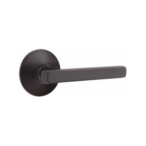 FREESTONE (FRL) PASSAGE (HALL/CLOSET) LEVER WITH 2-3/8" BACKSET AND 1/4" ROUND FACEPLATE AND STRIKEPLATE
