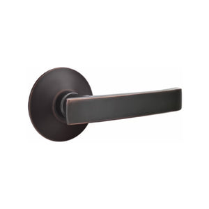 GENEVA (GV) PASSAGE (HALL/CLOSET) LEVER WITH 2-3/8" BACKSET AND 1/4" ROUND FACEPLATE AND STRIKEPLATE
