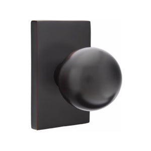 ORB (OR) PASSAGE (HALL/CLOSET) KNOB WITH 2-3/8" BACKSET AND 1/4" ROUND FACEPLATE AND STRIKEPLATE