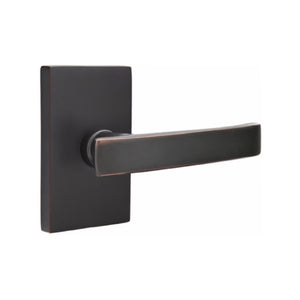 GENEVA (GV) PASSAGE (HALL/CLOSET) LEVER WITH 2-3/8" BACKSET AND 1/4" ROUND FACEPLATE AND STRIKEPLATE