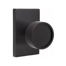 Load image into Gallery viewer, VERVE (VR) PRIVACY (BED/BATH) KNOB WITH 2-3/8&quot; BACKSET AND 1/4&quot; ROUND FACEPLATE AND STRIKEPLATE
