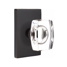 Load image into Gallery viewer, WINDSOR GLASS (WS) PASSAGE (HALL/CLOSET) KNOB WITH 2-3/8&quot; BACKSET AND 1/4&quot; ROUND FACEPLATE AND STRIKEPLATE WITH MODERN ROSETTE
