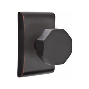 OCTAGON (OCT) PASSAGE (HALL/CLOSET) KNOB WITH 2-3/8" BACKSET AND 1/4" ROUND FACEPLATE AND STRIKEPLATE