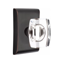 Load image into Gallery viewer, WINDSOR GLASS (WS) PASSAGE (HALL/CLOSET) KNOB WITH 2-3/8&quot; BACKSET AND 1/4&quot; ROUND FACEPLATE AND STRIKEPLATE WITH MODERN ROSETTE
