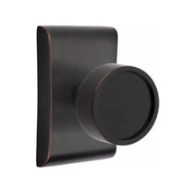 Load image into Gallery viewer, VERVE (VR) PRIVACY (BED/BATH) KNOB WITH 2-3/8&quot; BACKSET AND 1/4&quot; ROUND FACEPLATE AND STRIKEPLATE
