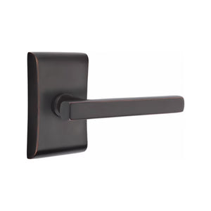 FREESTONE (FRL) PASSAGE (HALL/CLOSET) LEVER WITH 2-3/8" BACKSET AND 1/4" ROUND FACEPLATE AND STRIKEPLATE