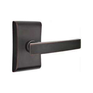 GENEVA (GV) PASSAGE (HALL/CLOSET) LEVER WITH 2-3/8" BACKSET AND 1/4" ROUND FACEPLATE AND STRIKEPLATE