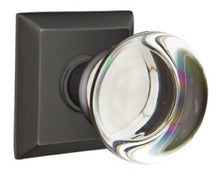 Load image into Gallery viewer, PROVIDENCE GLASS (PC) PASSAGE (HALL/CLOSET) KNOB WITH 2-3/8&quot; BACKSET AND 1/4&quot; ROUND FACEPLATE AND STRIKEPLATE

