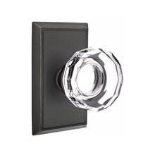 Load image into Gallery viewer, LOWELL GLASS (LW) PASSAGE (HALL/CLOSET) KNOB WITH 2-3/8&quot; BACKSET AND 1/4&quot; ROUND FACEPLATE AND STRIKEPLATE
