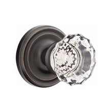 Load image into Gallery viewer, ASTORIA GLASS (AS) PASSAGE (HALL/CLOSET) KNOB WITH 2-3/8&quot; BACKSET AND 1/4&quot; ROUND FACEPLATE AND STRIKEPLATE
