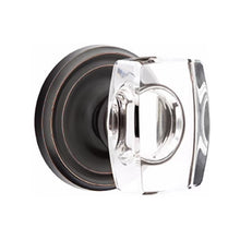 Load image into Gallery viewer, WINDSOR GLASS (WS) PRIVACY (BED/BATH) KNOB WITH 2-3/8&quot; BACKSET AND 1/4&quot; ROUND FACEPLATE AND STRIKEPLATE WITH TRADITIONAL ROSETTE
