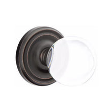 Load image into Gallery viewer, BRISTOL GLASS (BL) PASSAGE (HALL/CLOSET) KNOB WITH 2-3/8&quot; BACKSET AND 1/4&quot; ROUND FACEPLATE AND STRIKEPLATE WITH TRADITIONAL ROSETTE
