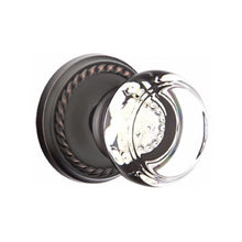 Load image into Gallery viewer, GEORGETOWN GLASS (GT) PRIVACY (BED/BATH) KNOB WITH 2-3/8&quot; BACKSET AND 1/4&quot; ROUND FACEPLATE AND STRIKEPLATE
