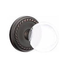 Load image into Gallery viewer, BRISTOL GLASS (BL) PASSAGE (HALL/CLOSET) KNOB WITH 2-3/8&quot; BACKSET AND 1/4&quot; ROUND FACEPLATE AND STRIKEPLATE WITH TRADITIONAL ROSETTE
