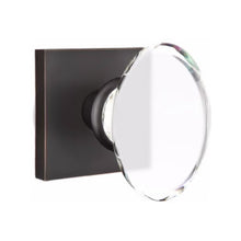 Load image into Gallery viewer, HAMPTON GLASS (HT) PASSAGE (HALL/CLOSET) KNOB WITH 2-3/8&quot; BACKSET AND 1/4&quot; ROUND FACEPLATE AND STRIKEPLATE WITH MODERN ROSETTE
