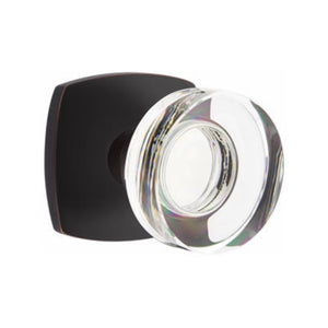 MODERN DISC GLASS (MDC) PRIVACY (BED/BATH) KNOB WITH 2-3/8" BACKSET AND 1/4" ROUND FACEPLATE AND STRIKEPLATE