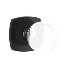 Load image into Gallery viewer, BRISTOL GLASS (BL) PRIVACY (BED/BATH) KNOB WITH 2-3/8&quot; BACKSET AND 1/4&quot; ROUND FACEPLATE AND STRIKEPLATE WITH MODERN ROSETTE
