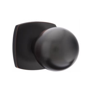 ORB (OR) PRIVACY (BED/BATH) KNOB WITH 2-3/8" BACKSET AND 1/4" ROUND FACEPLATE AND STRIKEPLATE