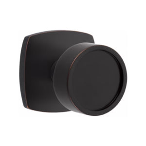 VERVE (VR) PASSAGE (HALL/CLOSET) KNOB WITH 2-3/8" BACKSET AND 1/4" ROUND FACEPLATE AND STRIKEPLATE