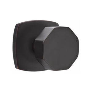 OCTAGON (OCT) PASSAGE (HALL/CLOSET) KNOB WITH 2-3/8" BACKSET AND 1/4" ROUND FACEPLATE AND STRIKEPLATE