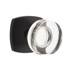 MODERN DISC GLASS (MDC) PASSAGE (HALL/CLOSET) KNOB WITH 2-3/8" BACKSET AND 1/4" ROUND FACEPLATE AND STRIKEPLATE