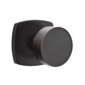 URBAN MODERN SECTIONAL OIL RUBBED BRONZE (US10B) HANDLESET SINGLE-CYLINDER [4715] W/ 2-3/8" BACKSET AND 1/4" ROUND FACEPLATE AND STRIKEPLATE W/ INTERIOR KNOB