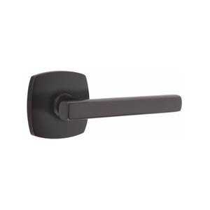 URBAN MODERN SECTIONAL OIL RUBBED BRONZE (US10B) HANDLESET SINGLE-CYLINDER [4715] W/ 2-3/8" BACKSET AND 1/4" ROUND FACEPLATE AND STRIKEPLATE W/ INTERIOR LEVER