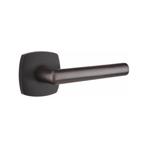 URBAN MODERN SECTIONAL OIL RUBBED BRONZE (US10B) HANDLESET SINGLE-CYLINDER [4715] W/ 2-3/8" BACKSET AND 1/4" ROUND FACEPLATE AND STRIKEPLATE W/ INTERIOR LEVER