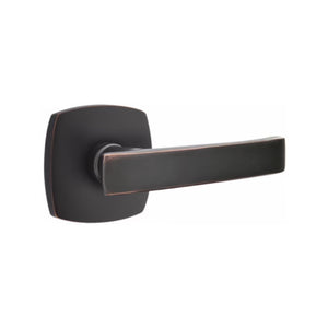 GENEVA (GV) PASSAGE (HALL/CLOSET) LEVER WITH 2-3/8" BACKSET AND 1/4" ROUND FACEPLATE AND STRIKEPLATE