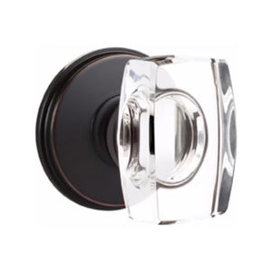 WINDSOR GLASS (WS) PASSAGE (HALL/CLOSET) KNOB WITH 2-3/8" BACKSET AND 1/4" ROUND FACEPLATE AND STRIKEPLATE WITH TRADITIONAL ROSETTE